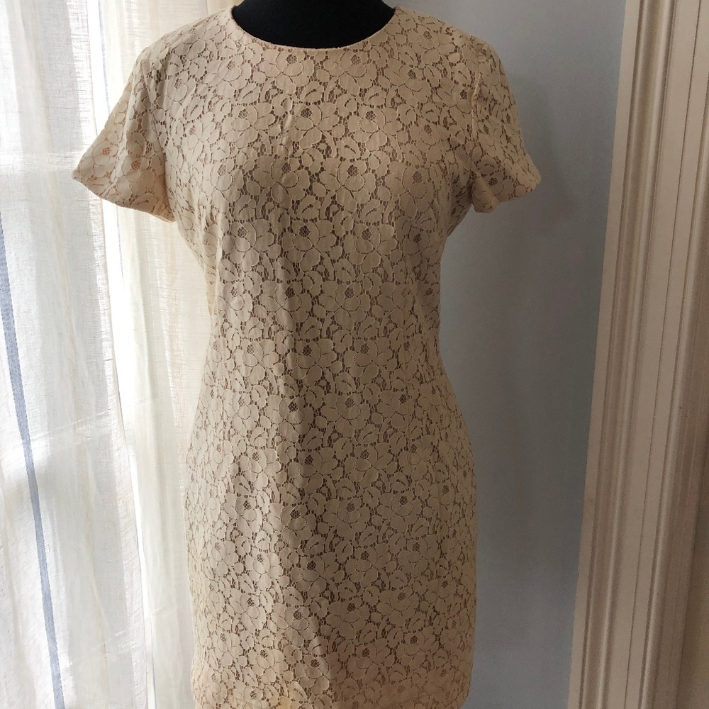 FRENCH CONNECTION Cream Lace Dress Size 8